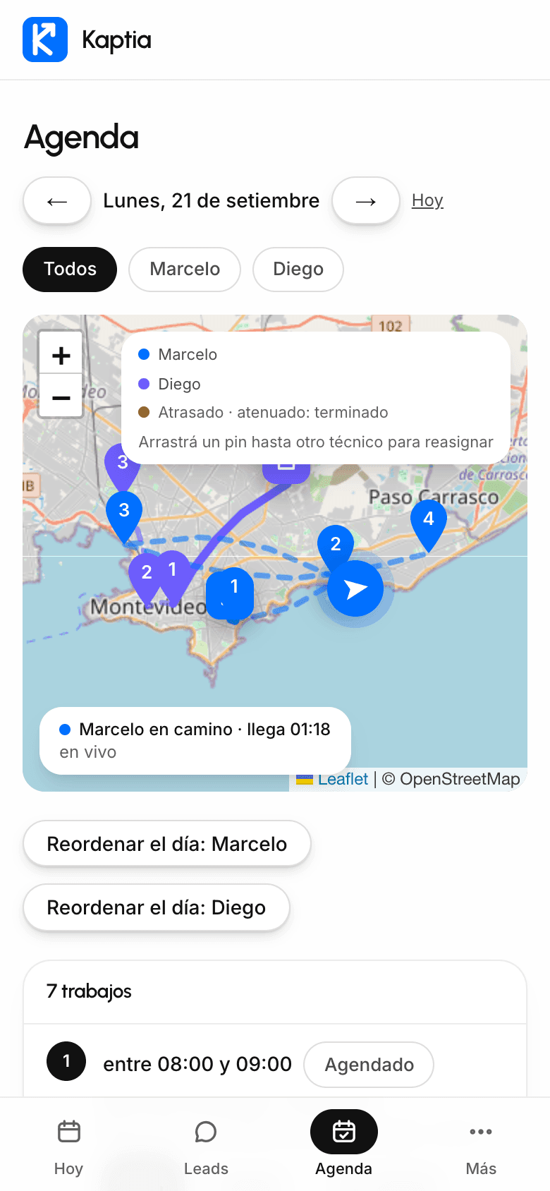 Lo agendás en un horario que entra